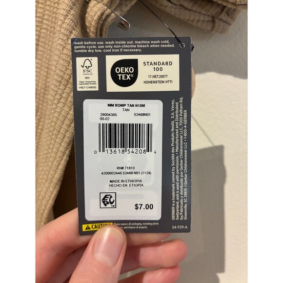 NWT Modern Moments 2-Pack Brown Dumpling Rompers - 18M - Picture 3 of 3